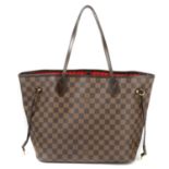 LOUIS VUITTON - a Damier Ebene Neverfull MM handbag.