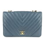 CHANEL - a Chevron Quilted Flap handbag.