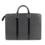 LOUIS VUITTON - a black Taiga Lozan briefcase.