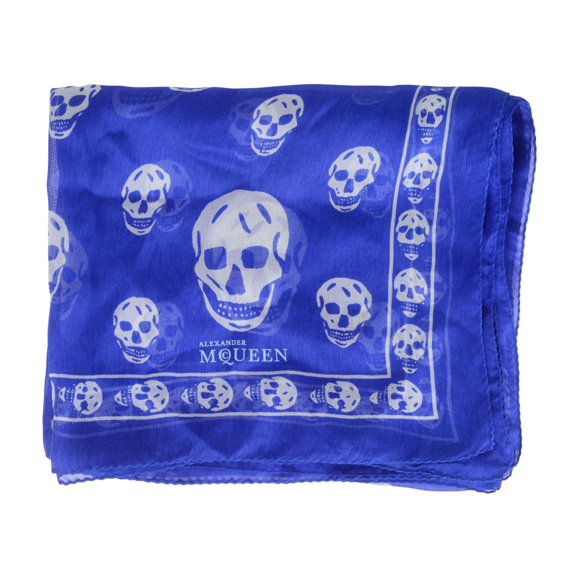 ALEXANDER MCQUEEN - a silk chiffon skull scarf.