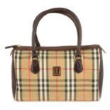 BURBERRY - a vintage Haymarket Check Boston handbag.