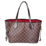 LOUIS VUITTON - a Damier Ebene Neverfull PM handbag.