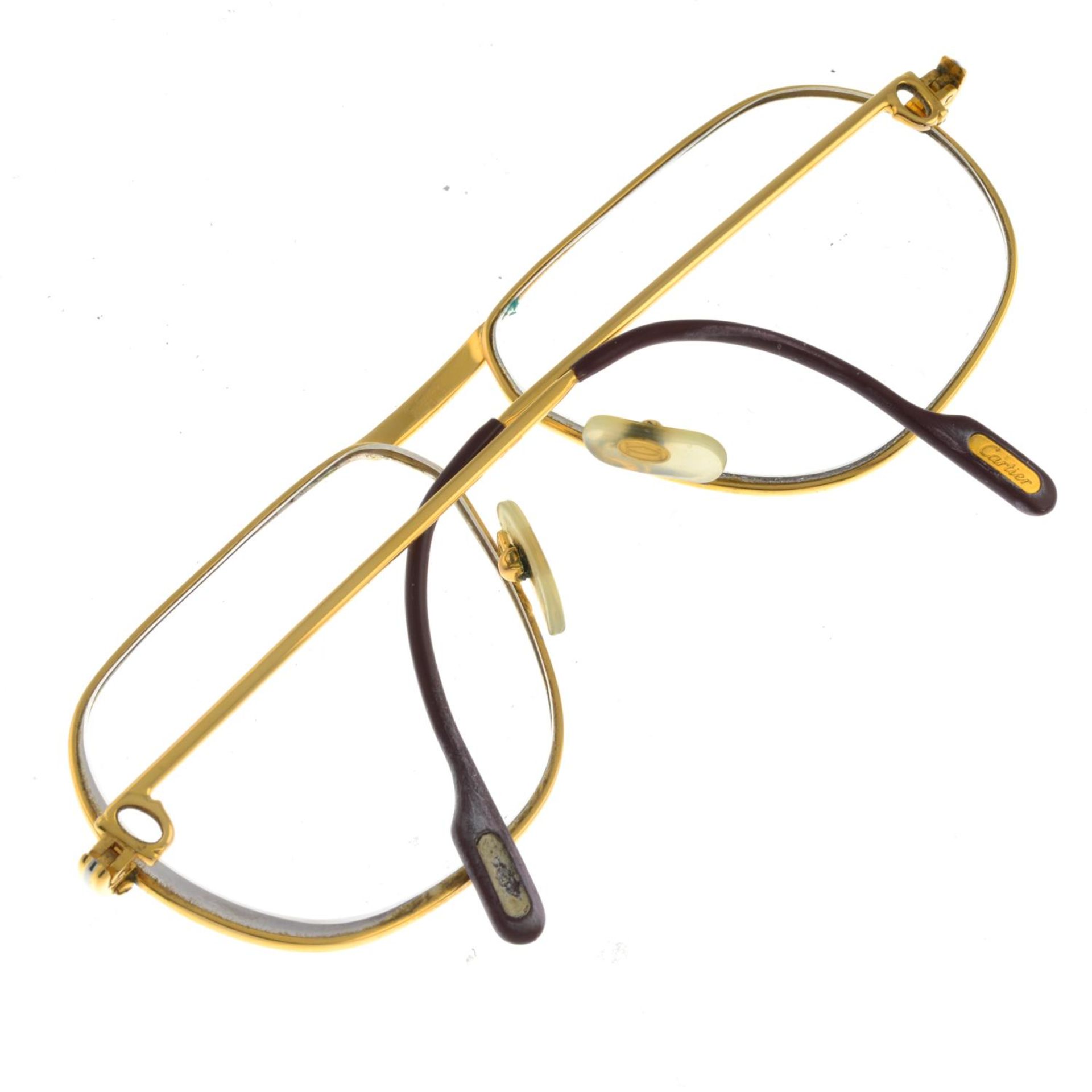 CARTIER - a pair of gold-plated prescription aviator glasses. - Bild 2 aus 5