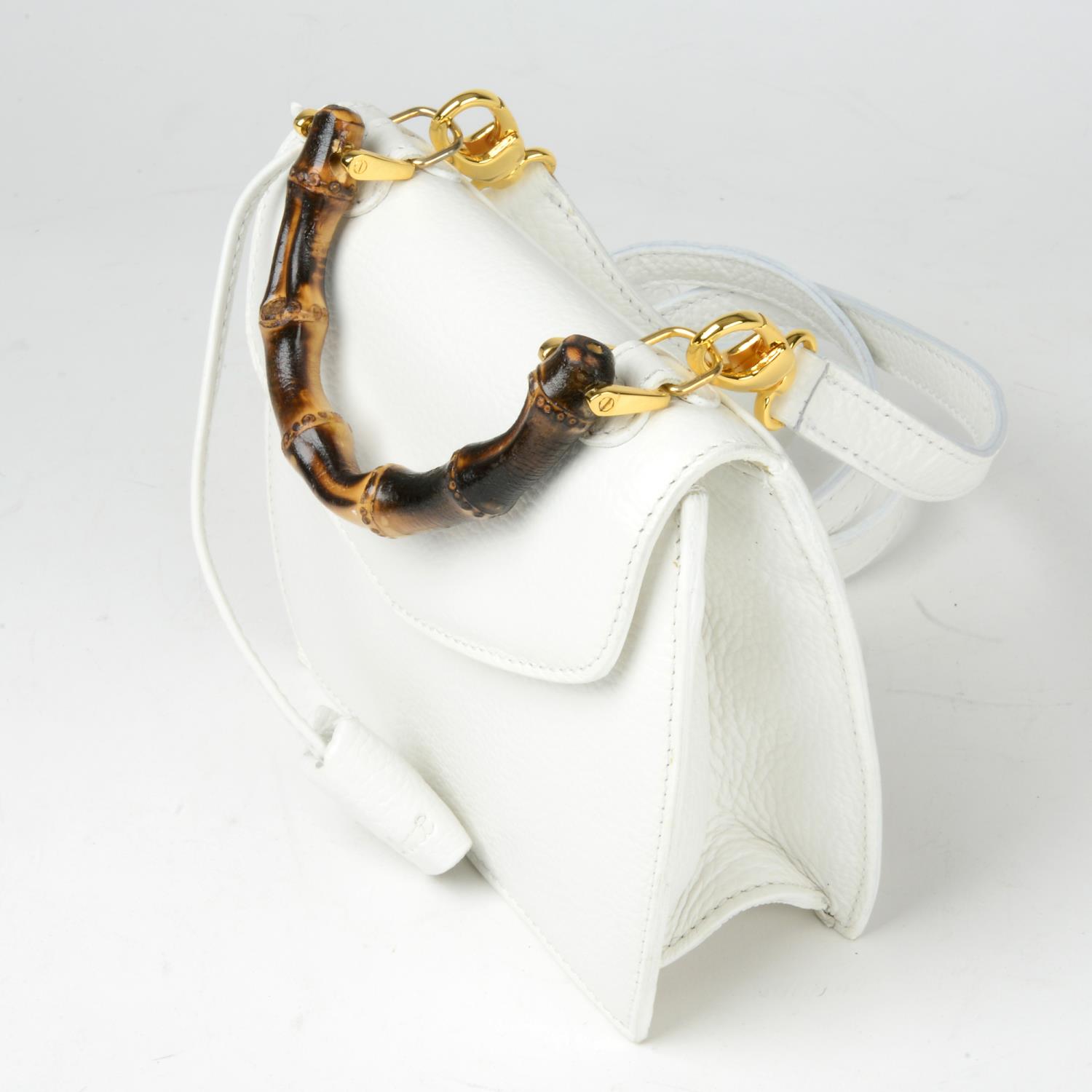 BUTI PELLETTERIE - a mini Minny white leather handbag. - Image 3 of 4