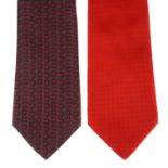 HERMÈS - two silk ties.