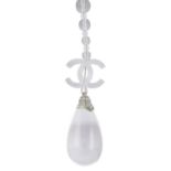 CHANEL - a clear resin Water Drop multi-strand bead necklace.