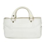 CÉLINE - a white leather Boogie handbag.