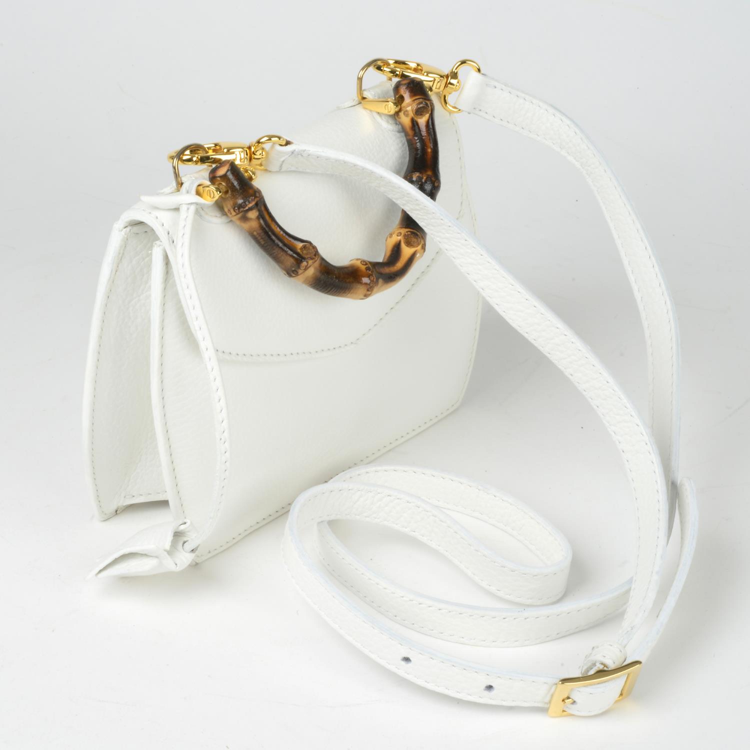 BUTI PELLETTERIE - a mini Minny white leather handbag. - Image 2 of 4