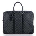 LOUIS VUITTON - a Damier Graphite Porte-Documents Voyage briefcase.