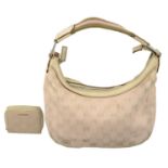 GUCCI - a small pink GG hobo handbag with coin purse.