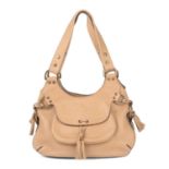 MULBERRY - a beige vintage hobo handbag.