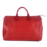 LOUIS VUITTON - a red Epi Speedy 35 handbag.