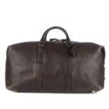 MULBERRY - a brown leather Clipper holdall luggage bag.