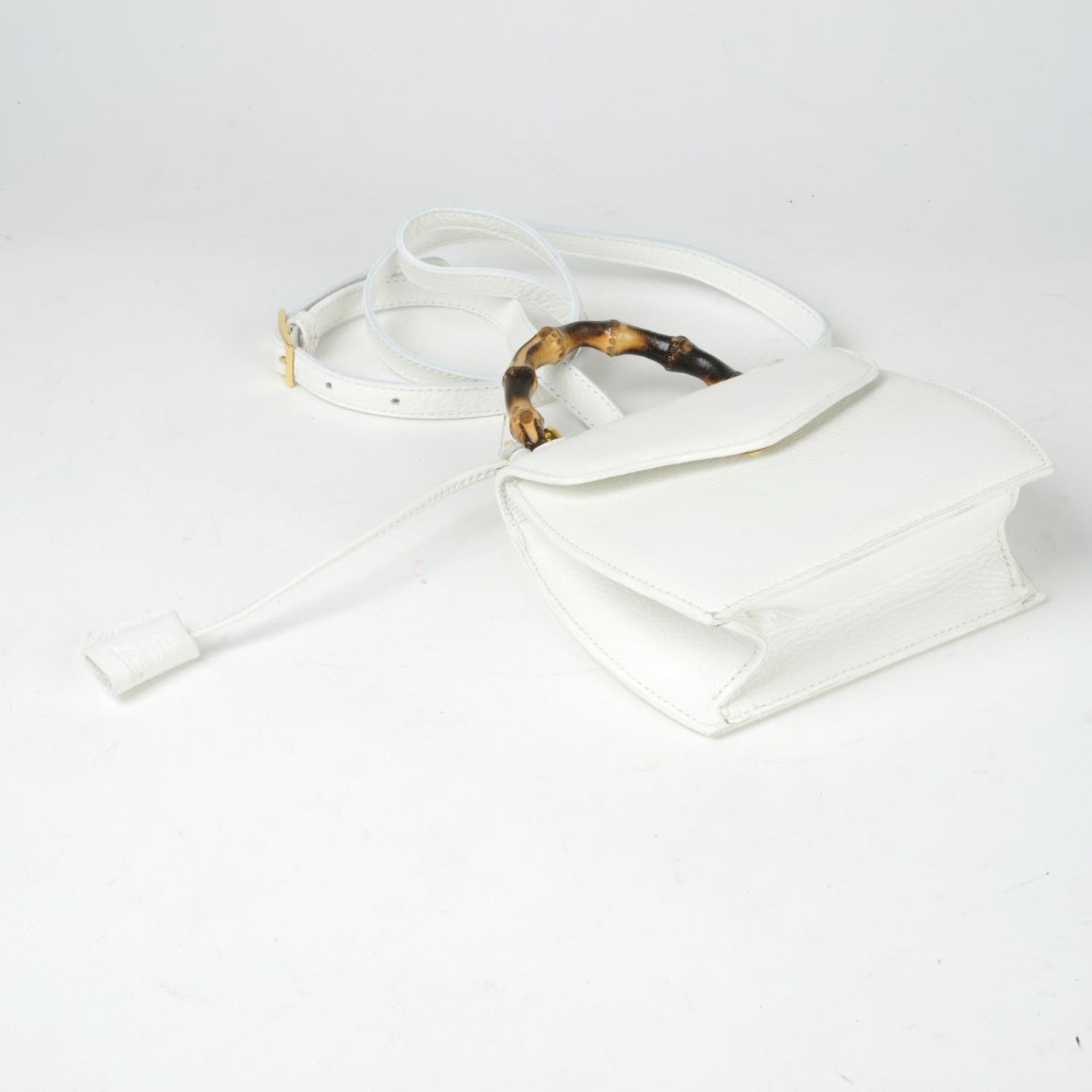 BUTI PELLETTERIE - a mini Minny white leather handbag. - Bild 4 aus 4