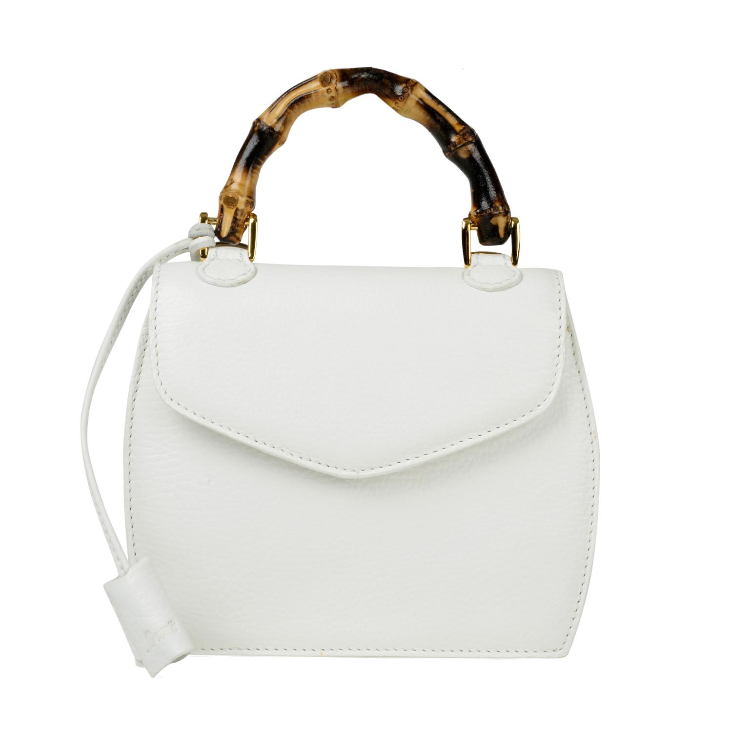 BUTI PELLETTERIE - a mini Minny white leather handbag.