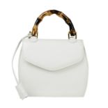 BUTI PELLETTERIE - a mini Minny white leather handbag.