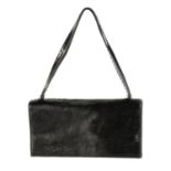 SERGIO ROSSI - a black pony hair handbag.