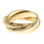 A 'Les Must de Cartier, Trinity' ring, by Cartier.Signed Cartier.Stamped 750.Ring size K.