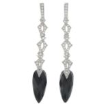 A pair of 18ct gold diamond and onyx 'Tattoo' earrings,