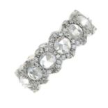 A rose and single-cut diamond 'Rose Cut' full eternity ring,