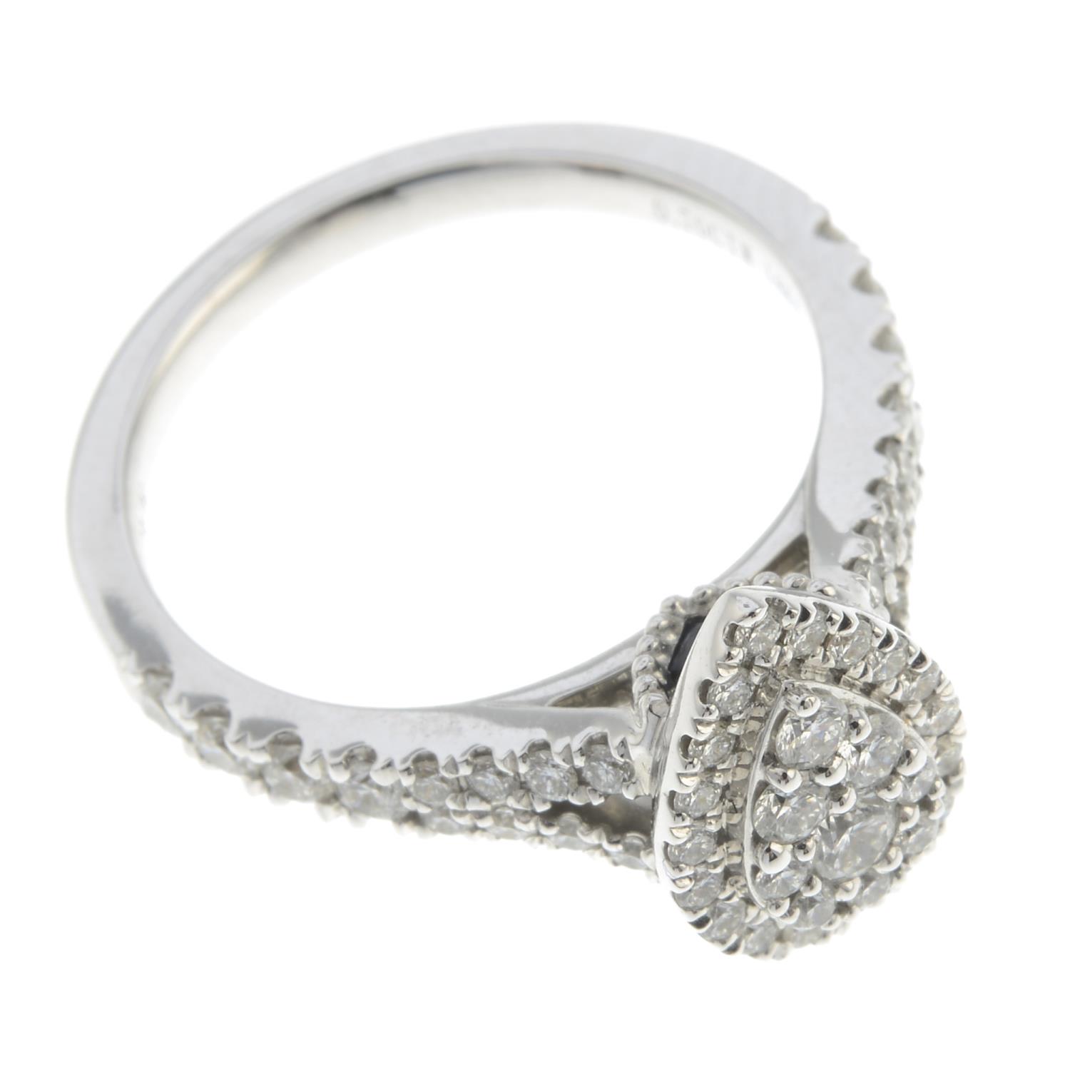 An 18ct gold brilliant-cut diamond pear-shape cluster ring, - Image 2 of 3