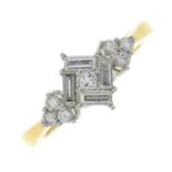 A vari-cut diamond dress ring.Total diamond weight 0.50ct,