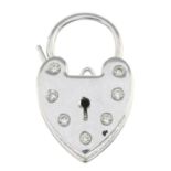 A heart-shape padlock clasp,