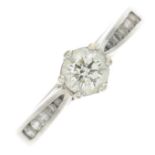 An 18ct gold brilliant-cut diamond single-stone ring,