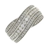 An 18ct gold vari-cut diamond dress ring.Total diamond weight 0.50ct,