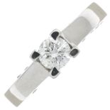 A brilliant-cut diamond single-stone ring,