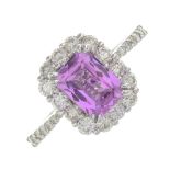 An interchangeable gem-set and brilliant-cut diamond cluster ring.Gems include,