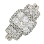 A brilliant-cut diamond dress ring.Estimated total diamond weight 1ct,