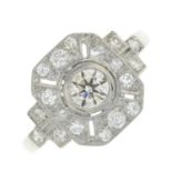 A brilliant-cut diamond dress ring.Estimated total diamond weight 0.55ct,