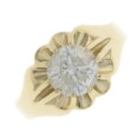 A gentleman's 9ct gold brilliant-cut diamond single-stone ring.Estimated diamond weight 2.40cts,