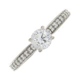 An 18ct gold brilliant-cut diamond single-stone ring,