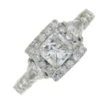 A vari-cut diamond cluster ring.Principal diamond with Copy of report 6147209168,