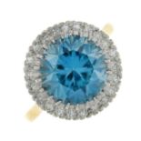 A zircon and single-cut diamond cluster ring.Zircon weight 5.47cts.Estimated total diamond weight