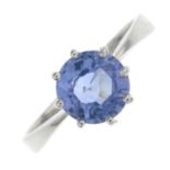 A Sri Lankan sapphire single-stone ring.Accompanied by a report number 1906CDS5171,