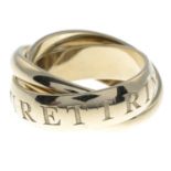 An 'Or Amour Et Trinity' ring, by Cartier.Signed Cartier.Stamped 750.Ring size H.