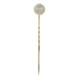 A natural saltwater pearl stick pin.With report 271848/20048445,
