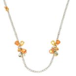 A brilliant-cut diamond line necklace,
