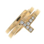 A brilliant-cut diamond 'T Wire' dress ring,