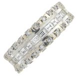 A vari-cut diamond full eternity ring.Estimated total diamond weight 2.20cts.Stamped 750.Ring size