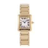 CARTIER - a lady's Tank Francaise bracelet watch.