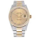 ROLEX - a gentleman's Oyster Perpetual Datejust bracelet watch.