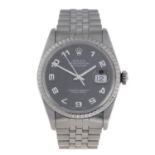 ROLEX - a gentleman's Oyster Perpetual Datejust bracelet watch.