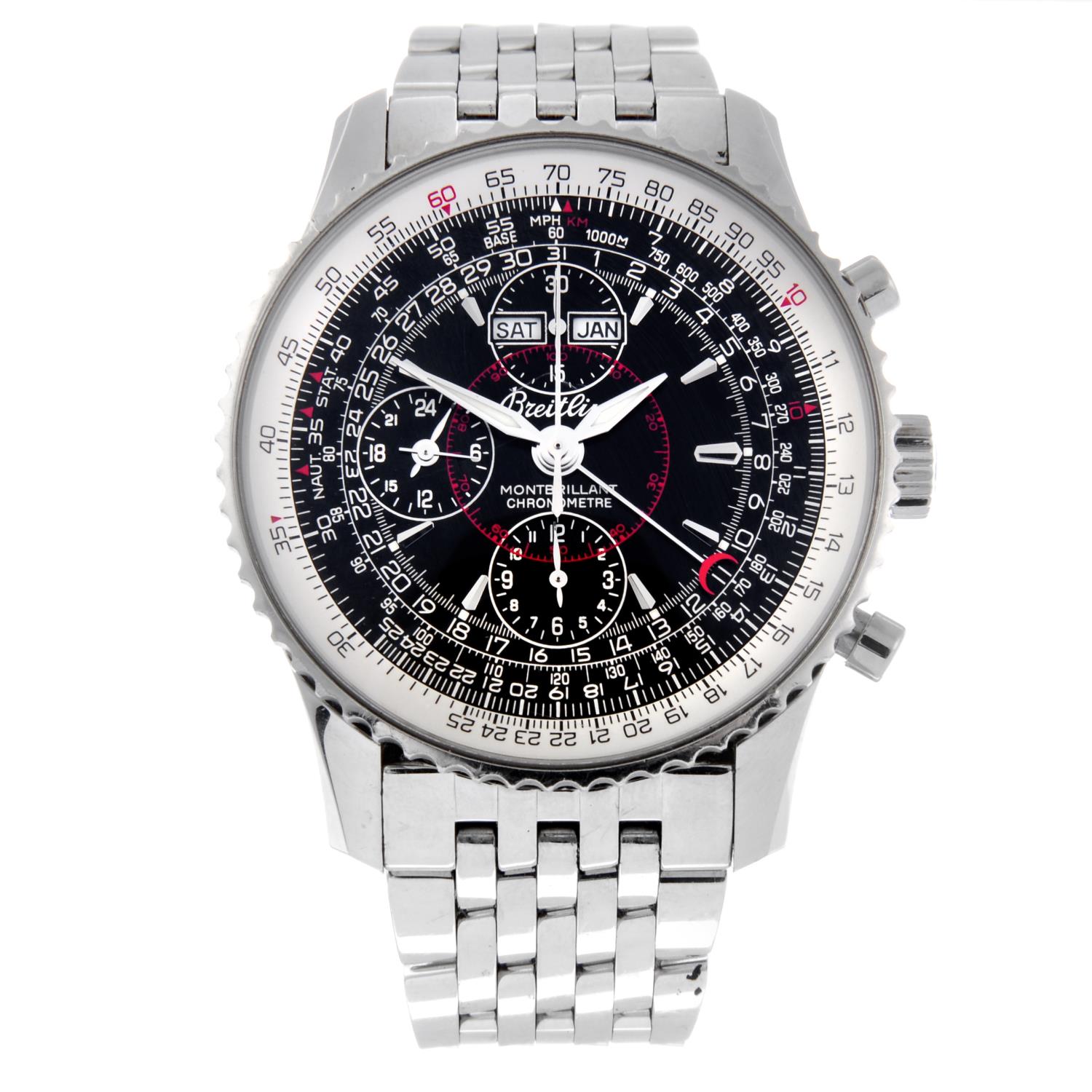 BREITLING - a gentleman's Montbrilliant Datora chronograph bracelet watch.