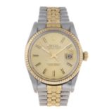 ROLEX - a gentleman's Oyster Perpetual Datejust bracelet watch.