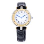 CARTIER - a lady's Santos Ronde wrist watch.