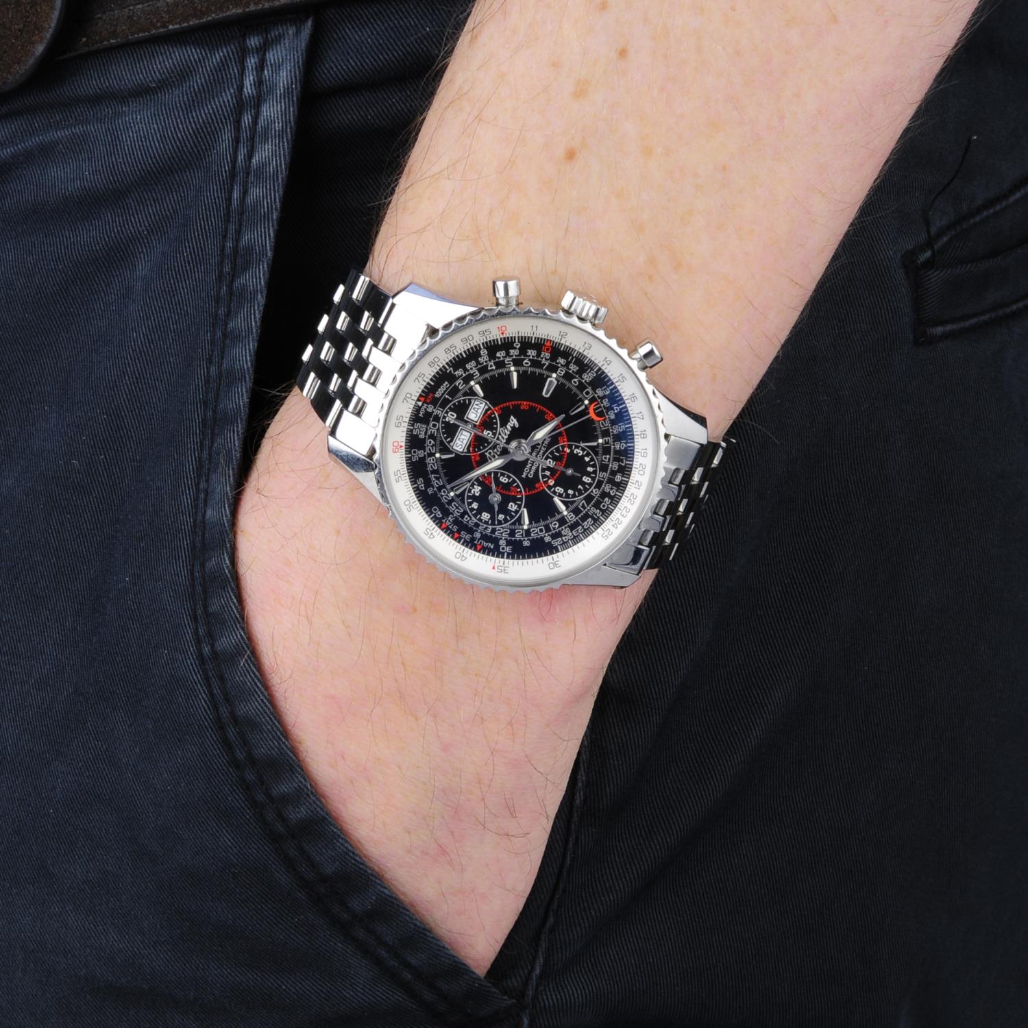 BREITLING - a gentleman's Montbrilliant Datora chronograph bracelet watch. - Image 3 of 3